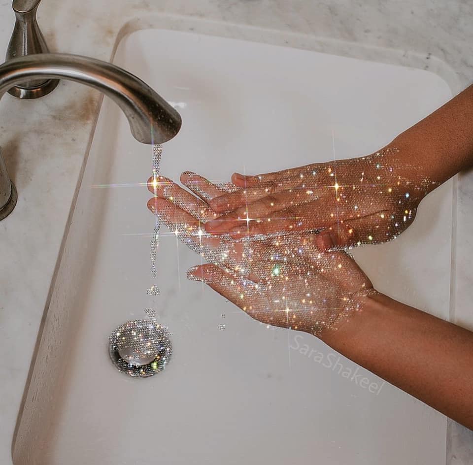 Sara shakeel art wash hands manicure exfoliate