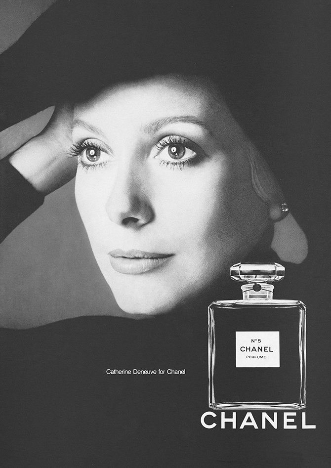 Catherine Deneuve for Chanel No. 5, shot by Richard Avedon (1972)