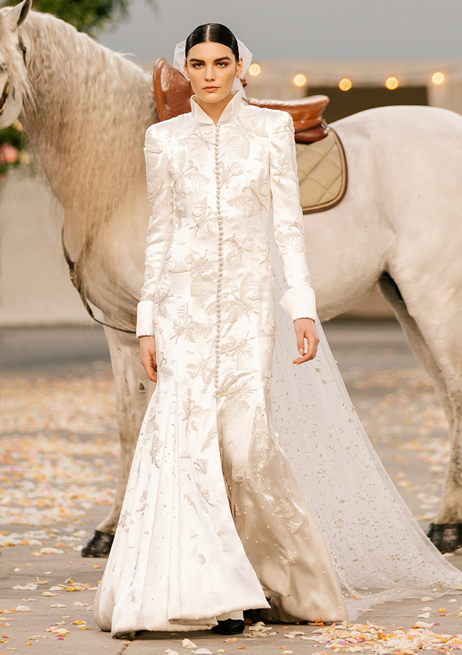 Cara Delevingne is ethereal in wedding dress at Chanel show in Paris