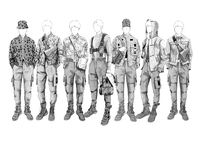 BTS in Dior for their Love Yourself: Speak Yourself world tour