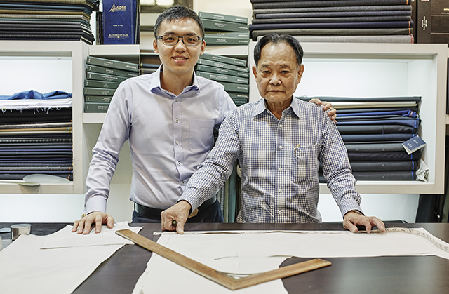 YQ Phoy (on left) and Wong Kok Seng (on right) of Burlington Tailor.