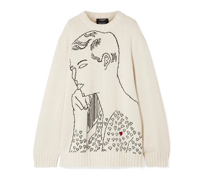 Andy Warhol Foundation oversized intarsia wool sweater, Calvin Klein 205W39NYC