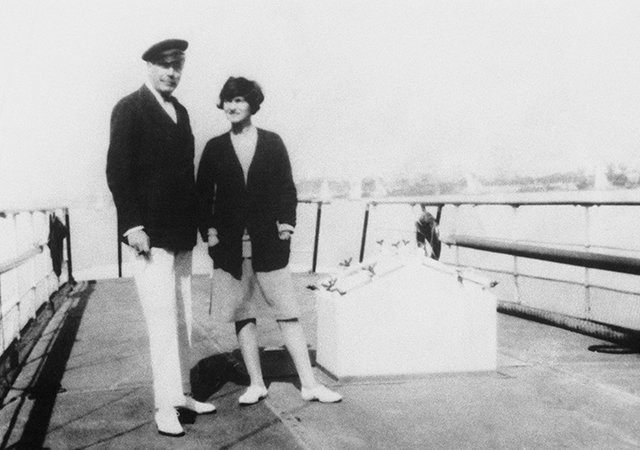 Gabrielle Chanel and the Duke of Westminster on his yacht "The Flying Cloud" in 1928