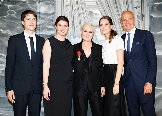 Maria Grazia Chiuri receives French Legion of Honour with family