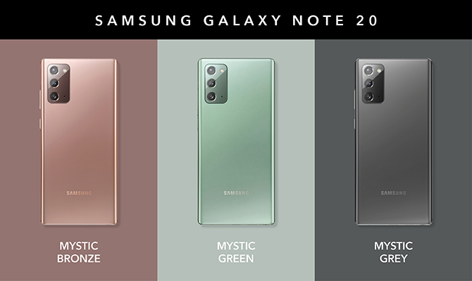 samsung galaxy note 20 colours