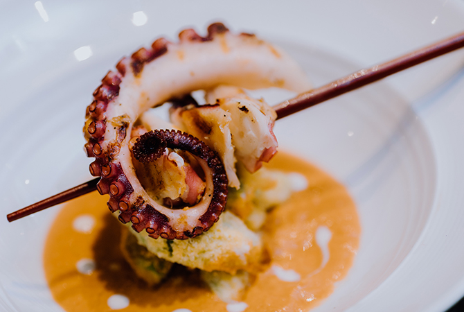 a'roma dinings octopus dish
