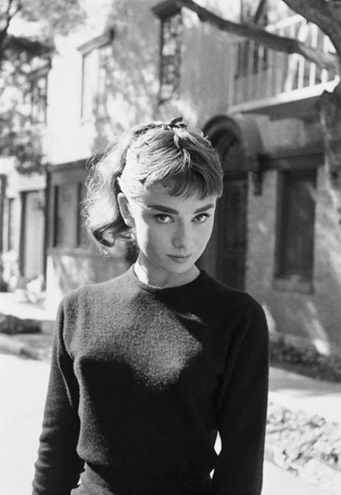 Audrey Hepburn with short bangs
