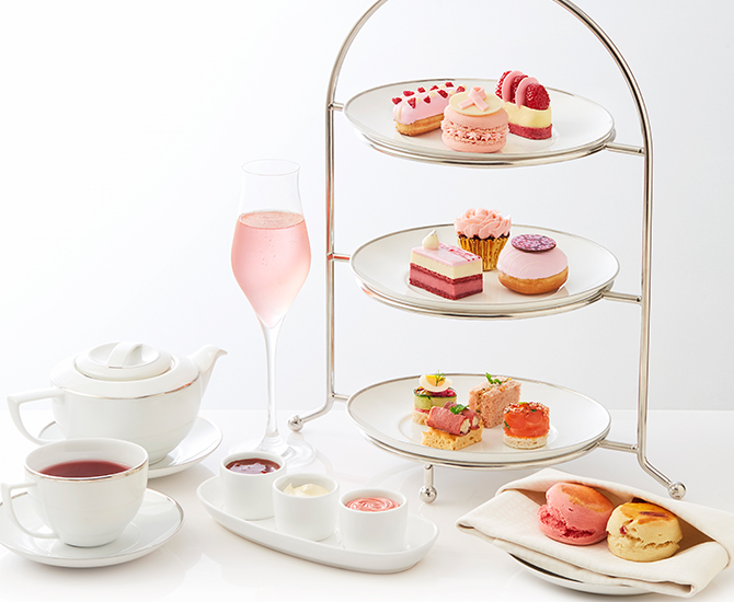 Mandarin Oriental pink afternoon tea