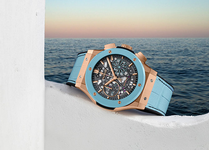 Hublot’s Mykonos-exclusive timepiece induces wanderlust in a dreamy sky blue hue (фото 1)