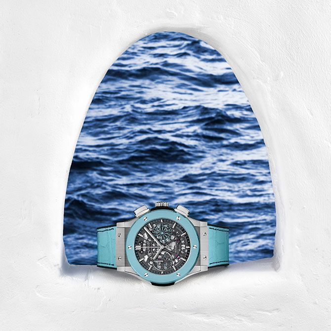 Hublot’s Mykonos-exclusive timepiece induces wanderlust in a dreamy sky blue hue (фото 2)