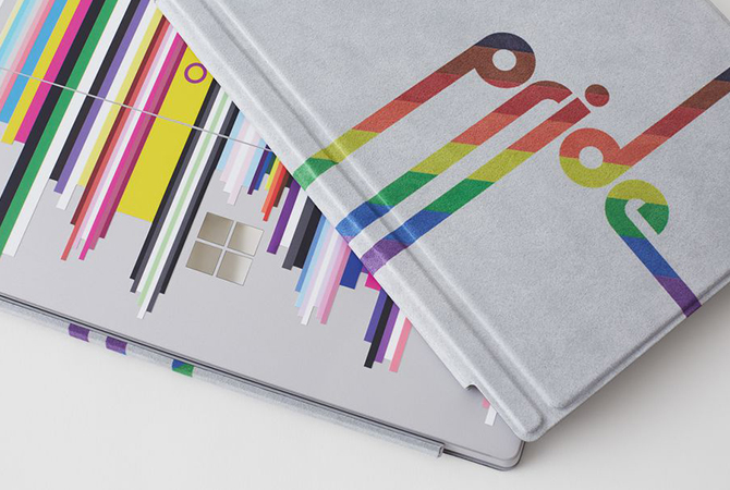 Microsoft Pride month surface cover rainbow
