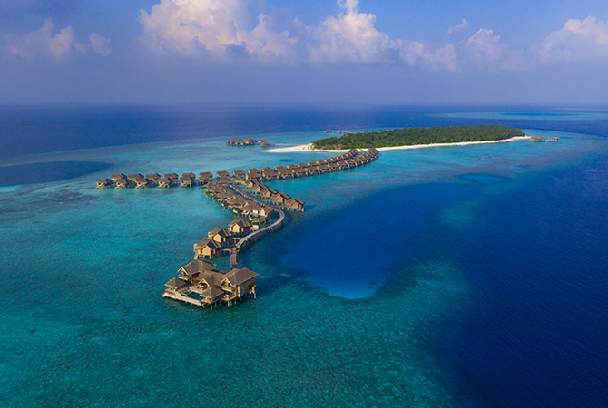 Aerial view of Vakkaru Maldives