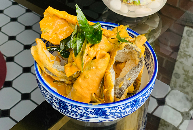 Salted Egg Fish Skin at Jann