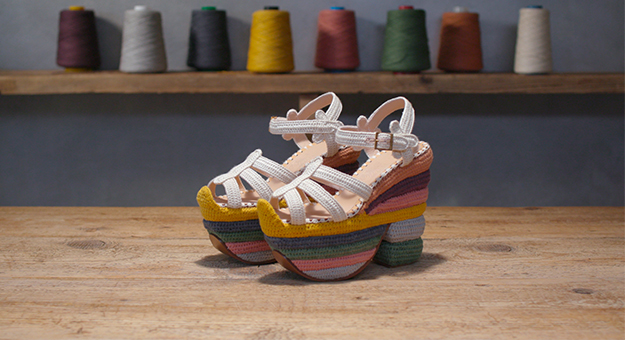 The iconic Rainbow Sandal by Salvatore Ferragamo gets a sustainably forward update