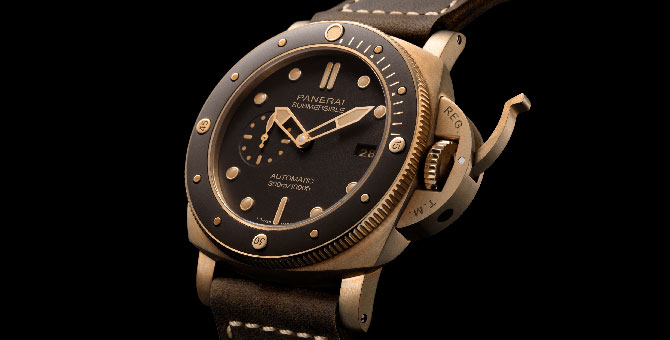 161 grams of bronze make up the new Panerai Submersible Bronzo