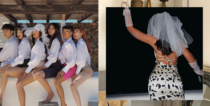 All of Jane Chuck’s bridal looks at her dream beach wedding in Greece