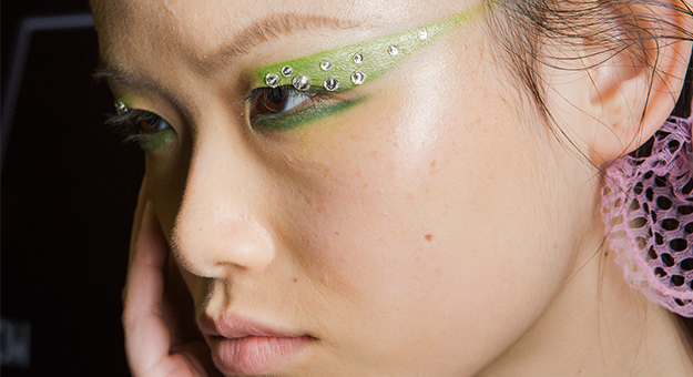 Prada proves that crystal-studded eye makeup is here to stay