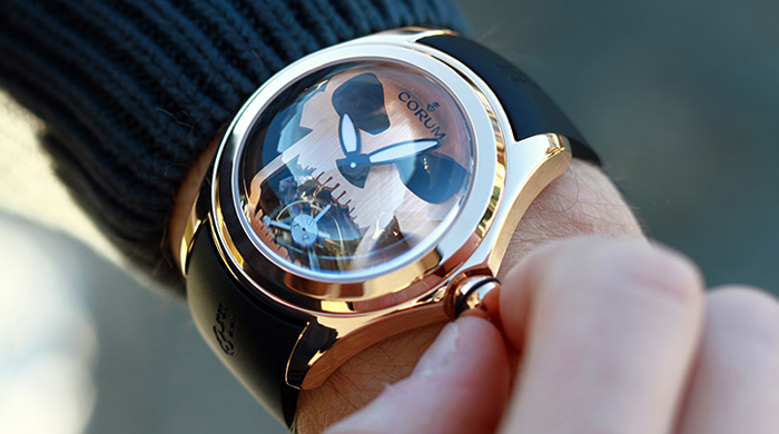 Get a menacing wrist presence with the Corum Bubble 47 Flying Tourbillon