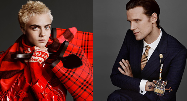 Cara Delevingne and Matt Smith are the stars of Burberry’s festive ads